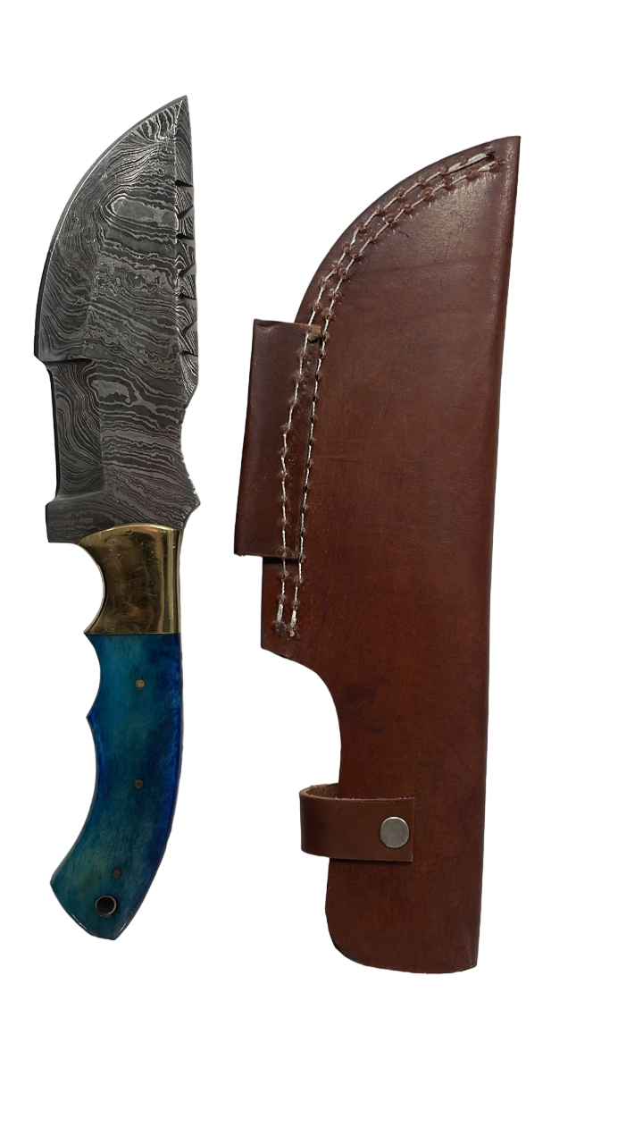 Tracker Knife Blue Bone Handle